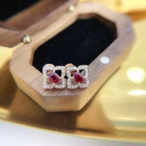 Ruby Earring 0.58 Cts in 18k Gold Jewelry