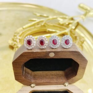 Ruby Earring 0.58 Cts in 18k Gold Jewelry