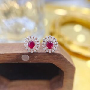 Ruby Earring 0.50 Cts in 18k Gold Jewelry