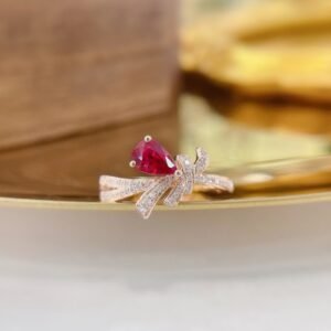 Ruby Ring 0.50 Cts in 18k Gold Jewelry