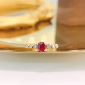 Ruby Ring 0.36 Cts in 18k Gold Jewelry