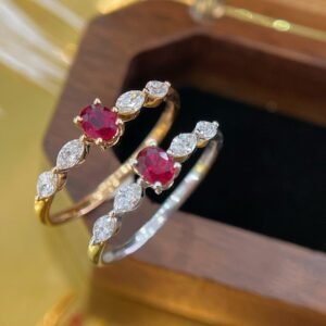 Ruby Ring 0.17 Cts in 18k Gold Jewelry