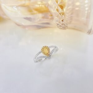 Diamond Ring 0.24 Cts in 18k Gold Jewelry
