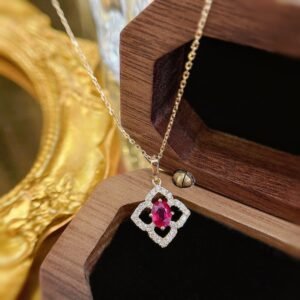 Ruby Pendant 0.41 Cts in 18k Gold Jewelry