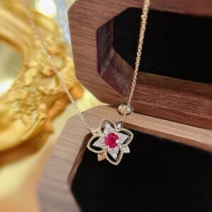 Ruby Pendant 0.26 Cts in 18k Gold Jewelry