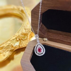 Ruby Pendant 0.31 Cts in 18k Gold Jewelry